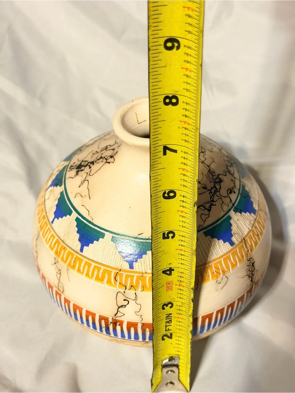 Mabeline Grey Navajo Horse Hair Pottery Vase Signed Southwestern Native Art